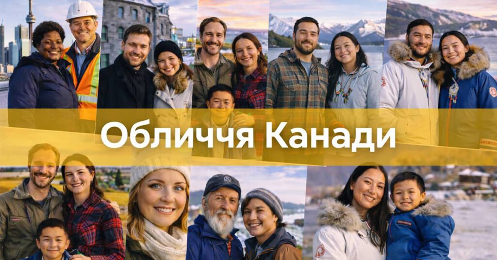 Згенерований ШІ колаж &laquo;Обличчя Канади&raquo;, що демонструє різноманітне населення провінцій.