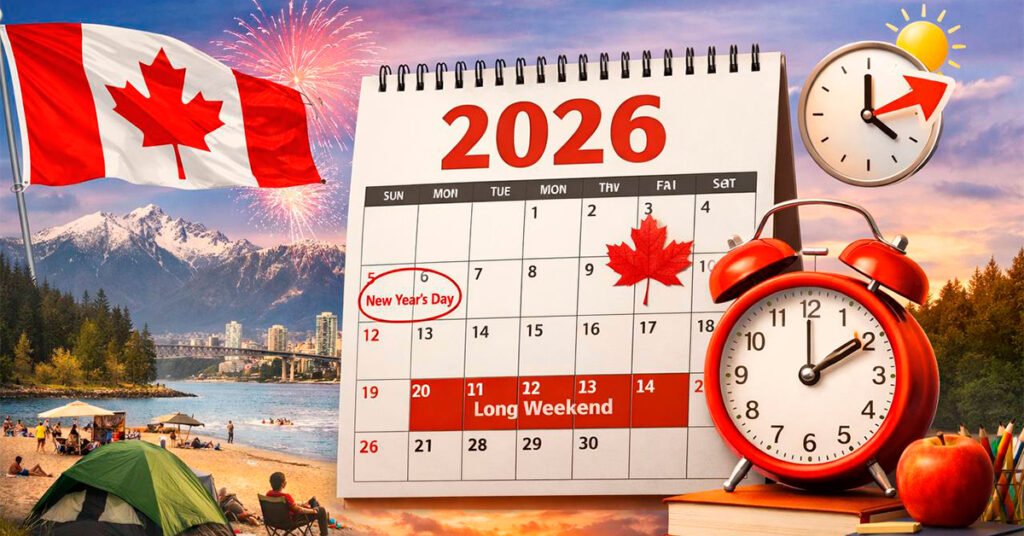 Календар державних свят та вихідних днів у Канаді на 2026 рік. Згенеровано ШІ.