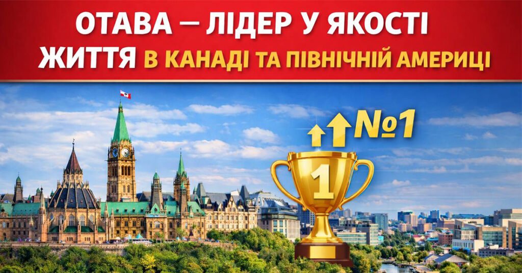 Якість життя в Оттаві: панорама міста та Парламентського пагорба.