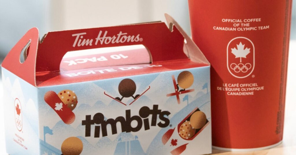 Акція безкоштовні Timbits від Tim Hortons на честь Олімпіади.