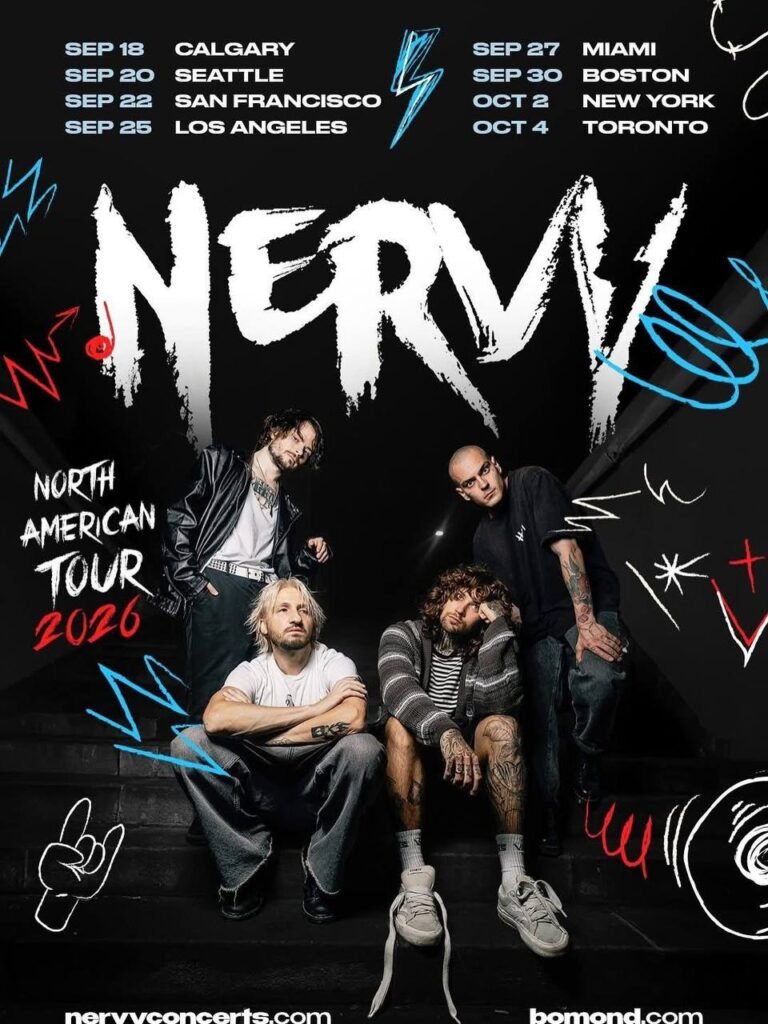 Nervy концерти в Канаді рок-гурт афіша Торонто Калгарі