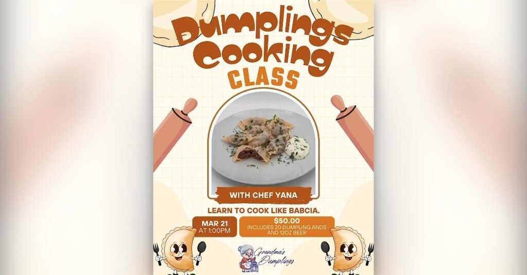 Афіша майстер-класу з приготування українських пельменів у Торонто, 21 березня 2026 року, Rainhard Brewing Co.