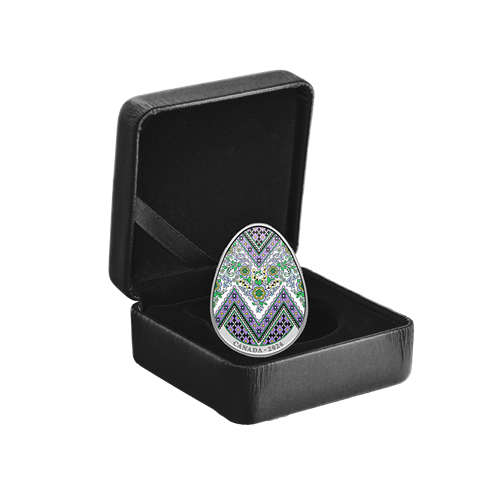 Колекційна срібна монета-писанка в офіційному футлярі