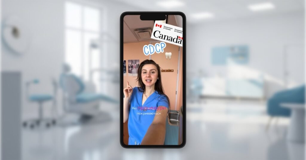 Софія Чижмодій, асистент стоматолога клініки Dr.Ren’s Dental Office у Торонто, консультує щодо програми Canadian Dental Care Plan.