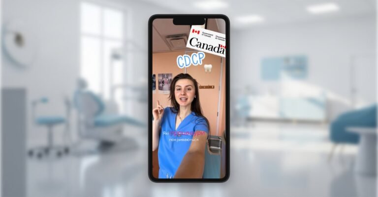 Софія Чижмодій, асистент стоматолога клініки Dr.Ren’s Dental Office у Торонто, консультує щодо програми Canadian Dental Care Plan.